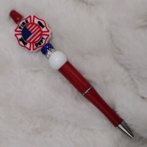 Patriotic Red and White Fire Department Pen